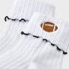 Women's Game Day Embroidered Football Pointelle Bobby Socks with Lettuce Edge Cuff - Wild Fable™ - 3 of 3