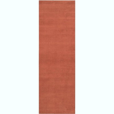 Handmade Solid Red Wool Rectangular Area Rug 5' x 8'