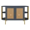 Whisen 2-Door Elegant Curved Dining Cabinet with Gold Trim and Woven Rattan Doors - image 4 of 4