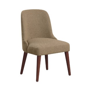 HomePop Modern Dining Chair Boucle Brown: Upholstered Side, Tapered Wood Legs, Spot Clean - 1 of 4
