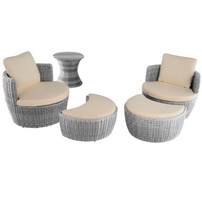 Jiallo Romantic Collection outdoor 5-piece Ottoman set