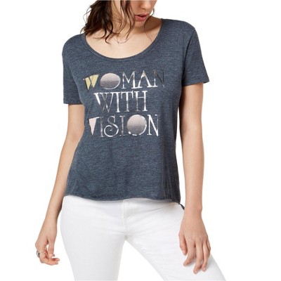 True Vintage Womens Woman With Vision Graphic T-Shirt, Grey, Medium