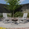 Merrick Lane Outdoor Set with Modern Adirondack Rocking Chairs & Wood Burning Fire Pit, Poker & Spark Screen - 2 of 4