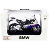 BMW S 1000 RR White with Blue and Red Stripes with Plastic Display Stand 1/12 Diecast Motorcycle Model by Maisto - 3 of 3