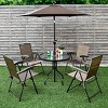 Tangkula Set of 4 Folding Sling Chairs Steel Armrest Patio Garden Pool Adjustable Back - 3 of 4