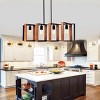 BAOURE 36in Black and Wood 4-Light Kitchen Island Lights Pendant Light Farmhouse Dining Room Light Fixture,Rectangular Chandelier for Living Room - 2 of 4