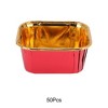 Unique Bargains Square Shape Disposable Baking Cups Aluminum Foil 3.35"x3.35"x1.38" 50 Pcs - 4 of 4