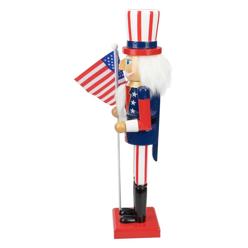 Northlight 15 Patriotic Red and Blue Wooden Uncle Sam Christmas Nutcracker Tabletop Decor, 3 of 6