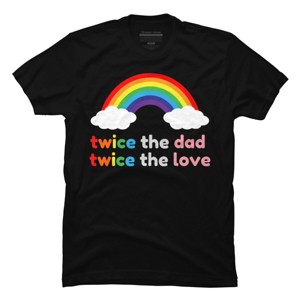 Adult Design By Humans Rainbow Twice The Dad & Love By T-Shirt - 1 of 2
