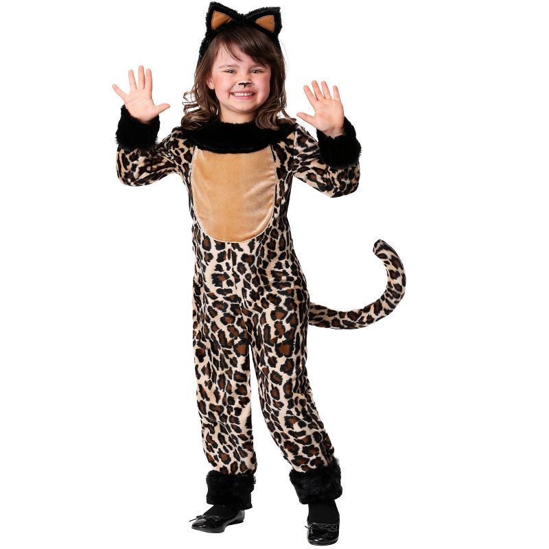 HalloweenCostumes.com Deluxe Leopard Costume for Girls, 1 of 3