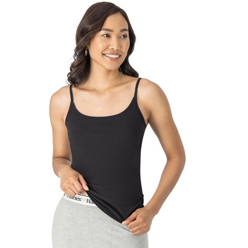 Black Scoop store Cami Layerable cami with built-in shelf bra Gently work with slight