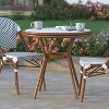 Emma & Oliver Colmar Indoor/Outdoor Bistro Style 31.5 in. Table with PE Rattan, Glass Top, and Bamboo Finished Metal Frame - 2 of 4