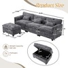 GDFStudio Alger Modern 112" L-Shaped Chenille Upholstered Sectional Sofa with Movable Storage Ottoman and Phone Holde - 3 of 4