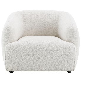 Cesicia 24"x 24" x 15" H White Lucifer Shimmer Fabric Chair - 1 of 4