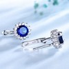 Oval Drop Earrings for Women Blue Sapphire Cz Sterling Silver Ginger Lyne Collection - 4 of 4