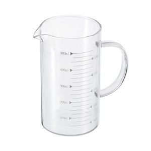 Unique Bargains 3.3 Borosilicate Glass V-Shaped Pour Spout Printed Scale Measuring Cup - 1 of 4