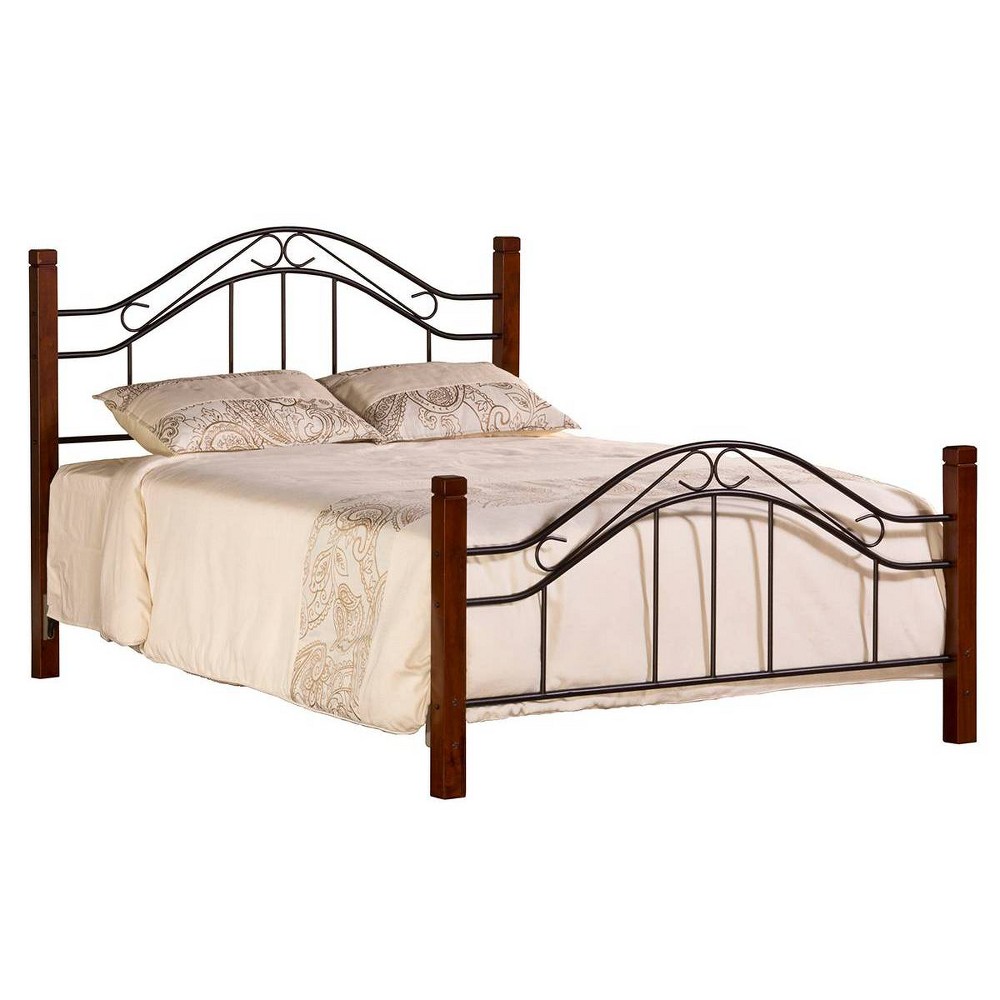 Photos - Bed Frame King Matson Bed with Metal Frame Cherry/Black - Hillsdale Furniture