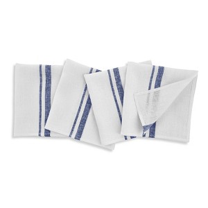 Solino Home Striped Linen Dinner Napkins | French Stripe - 1 of 4