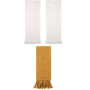 REGALWOVEN 3 Packs Cotton Soft Absorbent Boho Turkish Decorative Hand Towels - 1 of 4