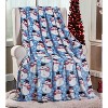 Kate Aurora Winter Blues Christmas Snowman Ultra Soft And Plush Throw Blanket - 50 in. W x 60 in. L - 3 of 4