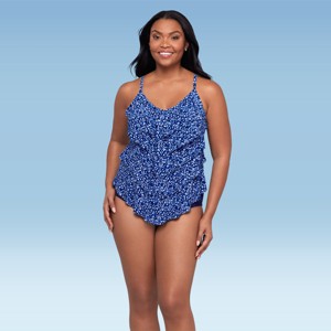 Trimshaper Women's Rachel 5 Tier Ruffle Tankini Swimsuit Top - 1 of 3