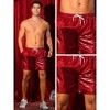 INSPIRE CHIC Men's Drawstring Elastic Waist Metallic Party Plaid Short - 4 of 4
