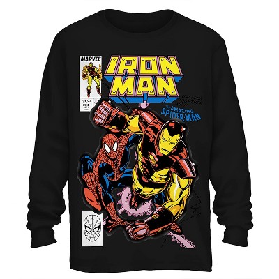 Mens Marvel Long Sleeve Shirt - Spiderman, Ironman, Captain America & Hulk Tee - Marvel Comics Long Sleeve T-Shirt