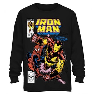 Mens Marvel Long Sleeve Shirt - Spiderman, Ironman, Captain America & Hulk Tee - Marvel Comics Long Sleeve T-Shirt - 1 of 4