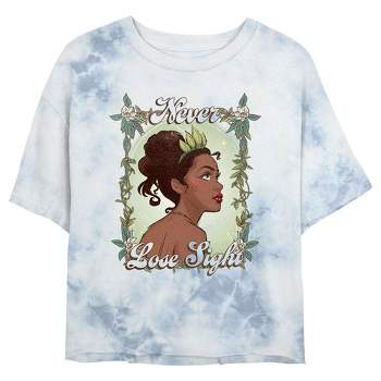 Juniors Womens The Princess and the Frog Tiana Never Lose Sight Crop T-Shirt