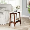 Kumasinova 23.6" Retro Walnut Finish Nightstand End Table,Elegant 2-Tier Side Table Rock Slab Wood Grain End Table for Living Room,Bedroom&Entryway - 2 of 4