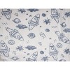 Lila and Jack Baby Blanket Blue Rocket Printed Mink with Natural Faux Shearling Backing Kids' Throw - 3 of 3