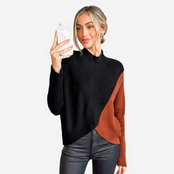 Women's Cable Knit Mock Neck Sweater - Cupshe