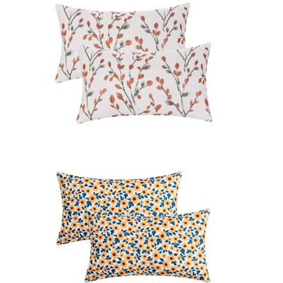 REGALWOVEN 4 Pcs Floral Pattern Throw Pillow Covers for Home Decor