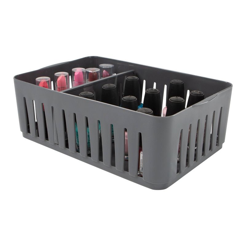 Simplify Stackable Organizer Bin with Adjustable Dividers Gray, 6 of 8