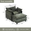 Busaurus Oversized Chenille Indoor Chaise Lounge Chair with Ottoman - 2 of 4