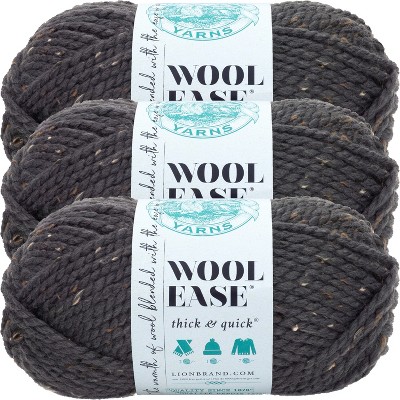 (3 Pack) Lion Brand Wool-Ease Thick & Quick Yarn - Graphite