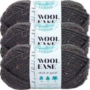 (3 Pack) Lion Brand Wool-Ease Thick & Quick Yarn - Graphite - 1 of 3