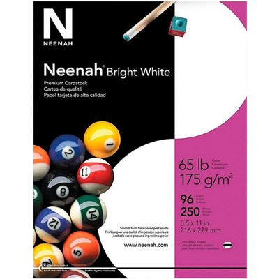 Neenah Bright White Cardstock, 8-1/2 x 11 Inches, 65 lb, Pack of 250