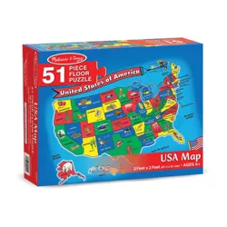 Melissa And Doug USA Map Floor Puzzle - 51pc