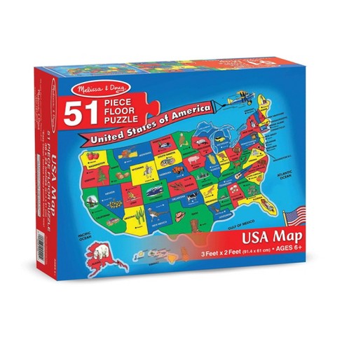NEW Melissa & Doug USA Map 51 pcs Floor Puzzle FREE SHIPPING 