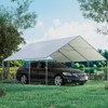 EROMMY 20x20 Heavy Duty Carports, Waterproof & UV Protected Garage Top Tarp Shelter Cover, Outdoor Portable Garage For Car - 3 of 4