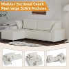 96 Inch Stripe Corduroy Sectional Sofa, Iron Frame, Modern L Shaped Sectional Sofa, 3-Seater, Wide Armrests, Chaise Lounge, for Living Room - 3 of 4