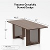Wooakway 30"H Modern Wood Dining Table Conference Table Kitchen Table Gaming Table with Double Pedestal Black/Walnut/Natural Wood - 4 of 4