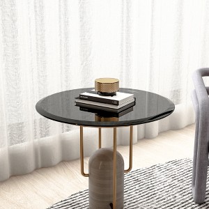 Bencmate Coffee Tables Round Glass Table Top For Living Room, Office, Tabletop Only, Anti-Impact, Heat-Resistant Glass, Black, 24"*24"*0.4" - 1 of 4