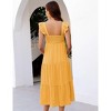 Clearlove Women Maternity Floral Dress Summer Sleeveless Ruffle Square Neck Dress - 4 of 4