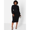 Rebdolls Women's Turtleneck Cotton Puff Sleeves Bodycon Midi Dress - 2 of 4