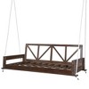 YOOCOZZ Acacia Wood Patio Modern Twin Size Swing Bed with 16.4ft Hemp Rope - 4 of 4
