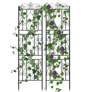 Artloge 2 PCS  Metal Garden Border Trellis - 71.6" Tall Climbing Plant Fence for Outdoor Patio & Backyard Lawn Edging - 1 of 4