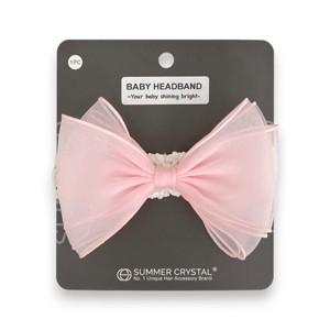 Summer Crystal – Organza Cloud Bow Baby Headband - 1 Pack - 1 of 4