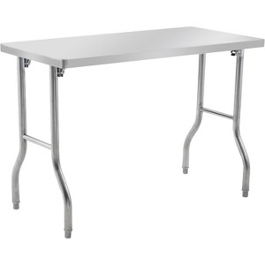 Heavy-Duty Stainless Steel Work Table with Adjustable Feet, Commercial Folding Prep Table for Kitchen, Restaurant, Food Truck, Garage - 1 of 4